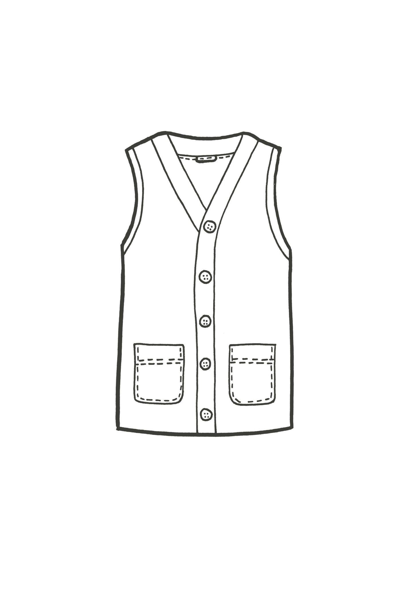Sketch of vest made by Author Clothing.